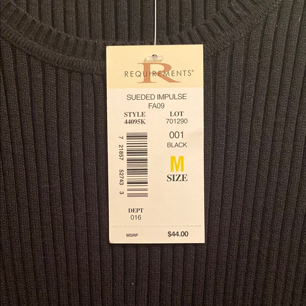Requirements Black Ribbed Top - Picture 3 of 5
